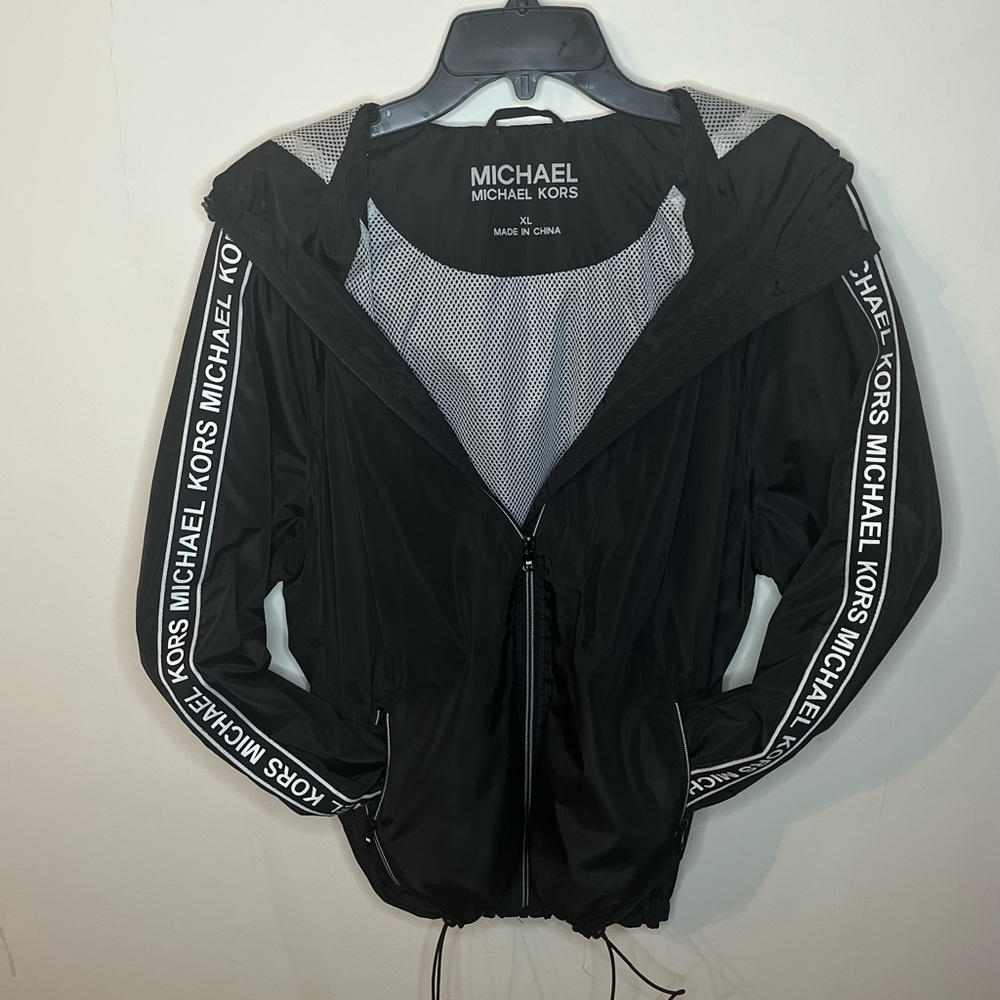 Michael Kors Black Mesh-Detail Jacket